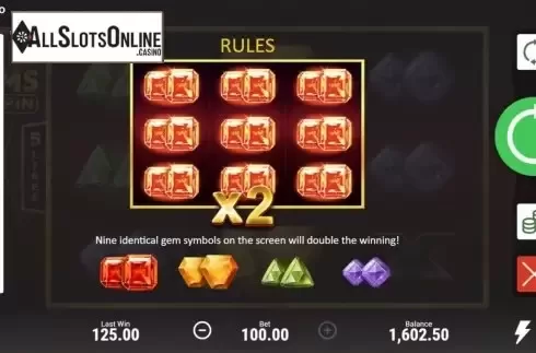 Features 1. 777 Gems Respin from Booongo
