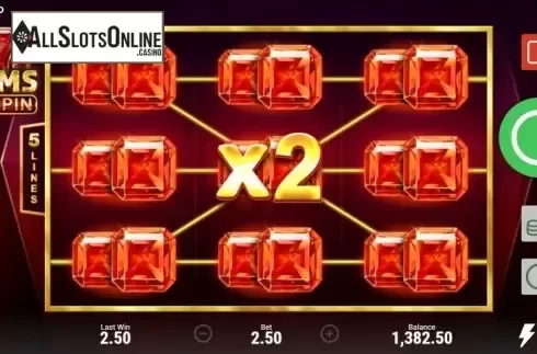 Multiplier. 777 Gems Respin from Booongo