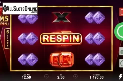 Respin Feature. 777 Gems Respin from Booongo