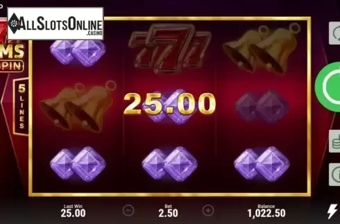 Win Screen 1. 777 Gems Respin from Booongo