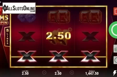 Win Screen 2. 777 Gems Respin from Booongo