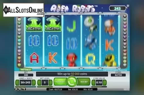 Screen3. Alien Robots from NetEnt