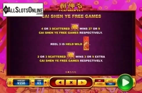 Paytable 2. Cai Shen Ye from Skywind Group