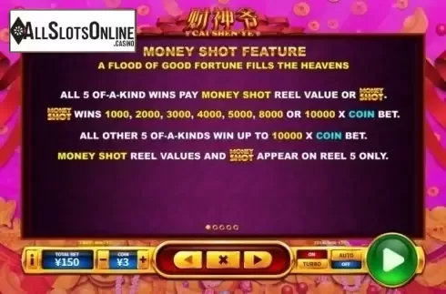 Paytable 1. Cai Shen Ye from Skywind Group