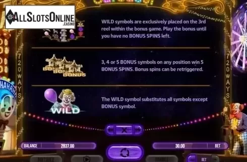 Paytable 3. Carousel (Fugaso) from Fugaso