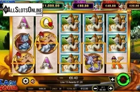 Win screen. Cash Hound from Ainsworth