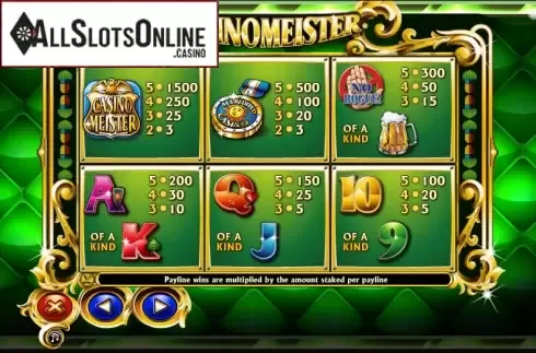 Paytable 3. Casinomeister from NextGen