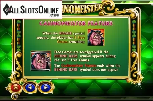 Paytable 2. Casinomeister from NextGen