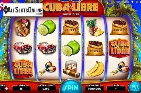 Reels screen. Cuba Libre from Capecod Gaming