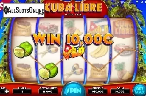 Wild win screen. Cuba Libre from Capecod Gaming