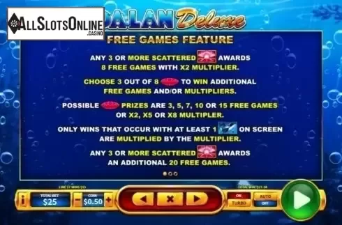 Paytable 1. Da Lan Deluxe from Skywind Group