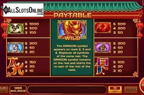Pay Table screen