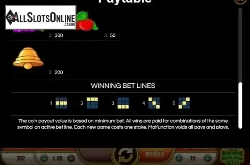 Paytable 3. Fenix Play Deluxe from Wazdan