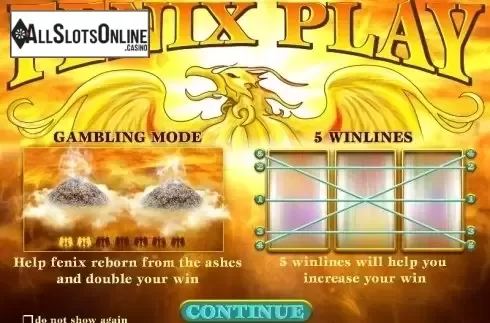 Intro Game screen. Fenix Play Deluxe from Wazdan