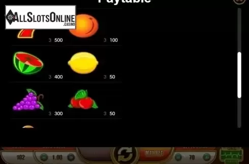 Paytable 2. Fenix Play Deluxe from Wazdan