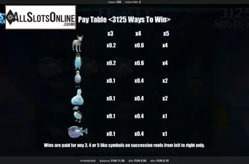 Paytable screen 2
