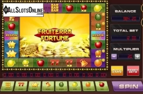 Reel screen. Fruiterra fortune from Booongo