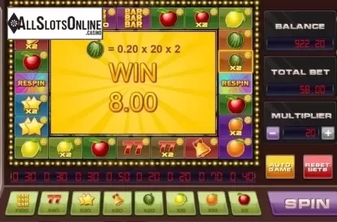 Win screen. Fruiterra fortune from Booongo