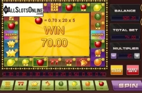 Win screen. Fruiterra fortune from Booongo