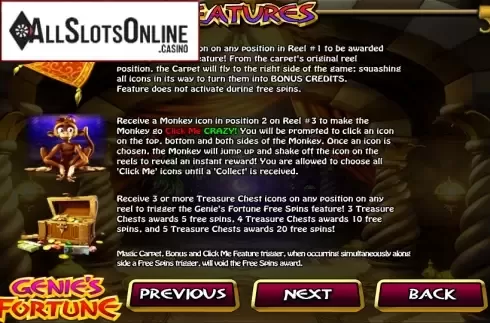 Paytable 2. Genie's Fortune from Betsoft