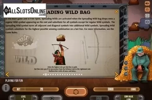 Spreading wild bag. Golden Shot from Fugaso