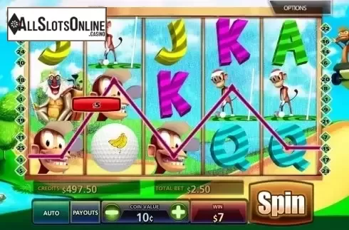 Win screen. Golf n Monkeys from MultiSlot