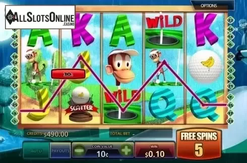 Free Spins screen. Golf n Monkeys from MultiSlot