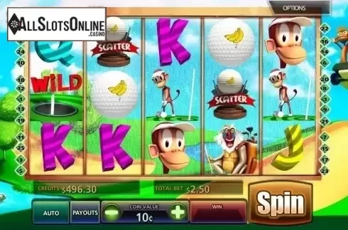 Reel screen. Golf n Monkeys from MultiSlot