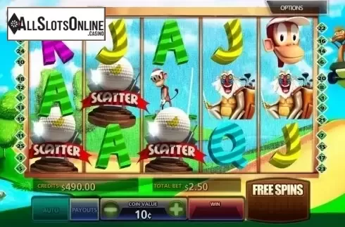 Scatter screen. Golf n Monkeys from MultiSlot