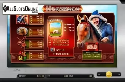 Screen2. Horsemen from Bally Wulff