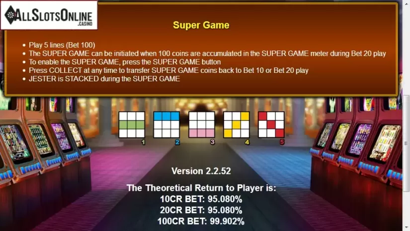 Paytable 3. Jackpot Jester 50,000 from NextGen