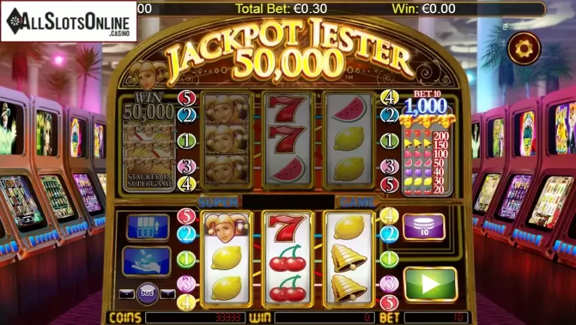 Screen 1. Jackpot Jester 50,000 from NextGen