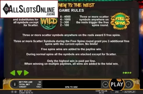 Reel screen. Journey to the West (The Games Company) from The Games Company