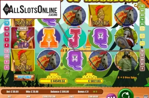 Screen3. Land Of Warriors from Portomaso Gaming