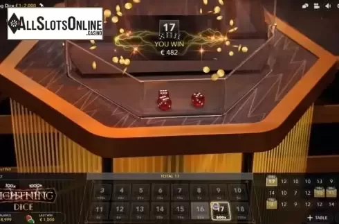 Game Screen 5. Lightning Dice from Evolution Gaming
