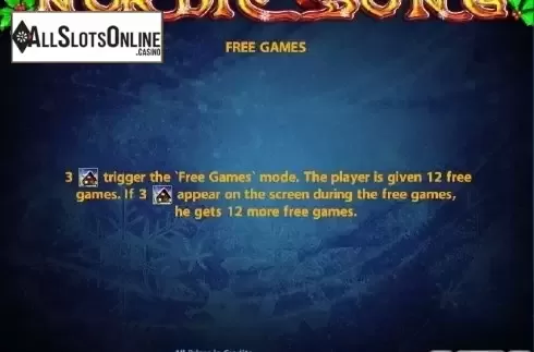 Paytable 1. Nordic Song from Casino Technology