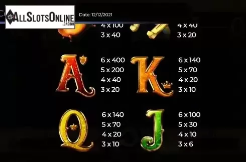 Pay Table screen 3