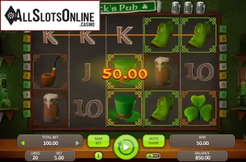 Win Screen. Patrick's Pub from Booongo
