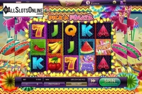 Game Screen. Pick a Pinata from Green Jade Games