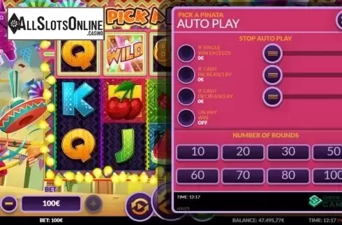 Autoplay screen. Pick a Pinata from Green Jade Games