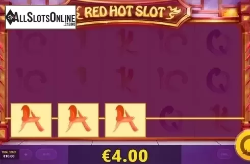 Win screen. Red Hot Slot from Red Tiger