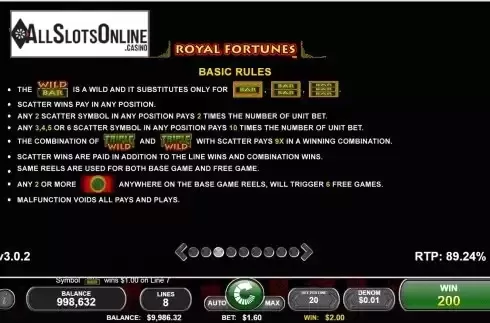 Basic Rules screen 3