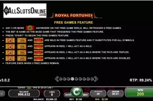 Free Games feature screen