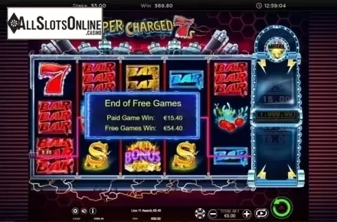 Free Spins Win. Super Charged 7s from Ainsworth
