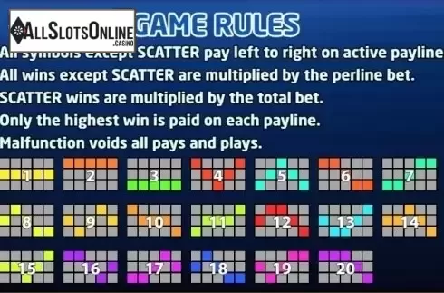 Paytable 1. Super Shot from KA Gaming