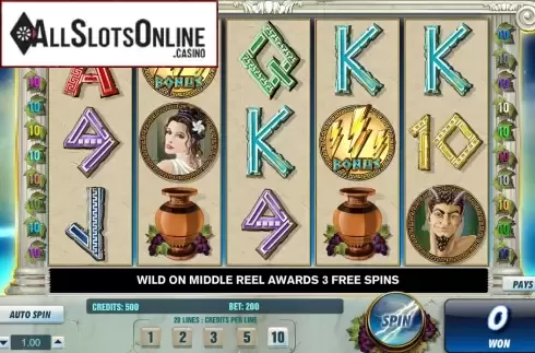 Reels screen. Thundering Zeus from Amaya