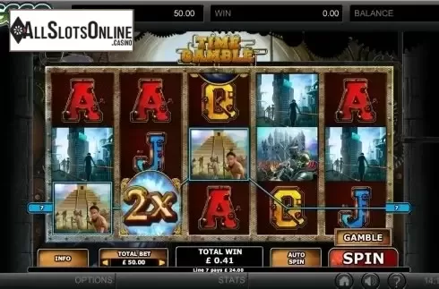 Multiplier Wild Win screen. Time Gamble from GECO Gaming