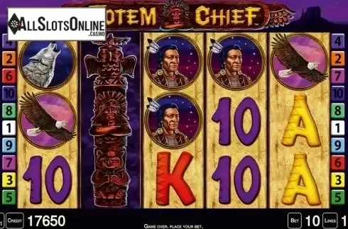 Reel screen. Totem Chief HD from Merkur