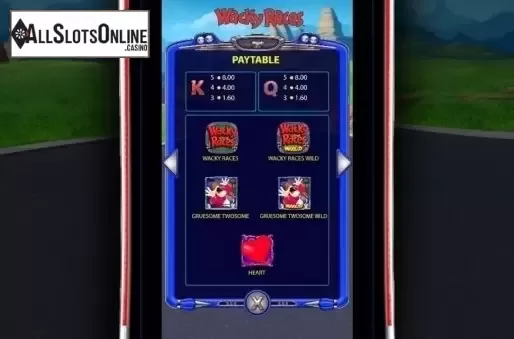 Paytable 2. Wacky Races from WMS