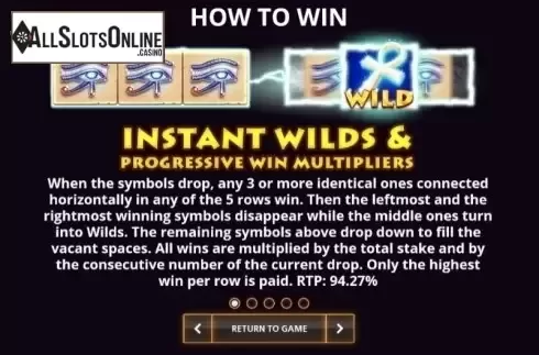 Paytable 1. Wild Egypt from Cayetano Gaming